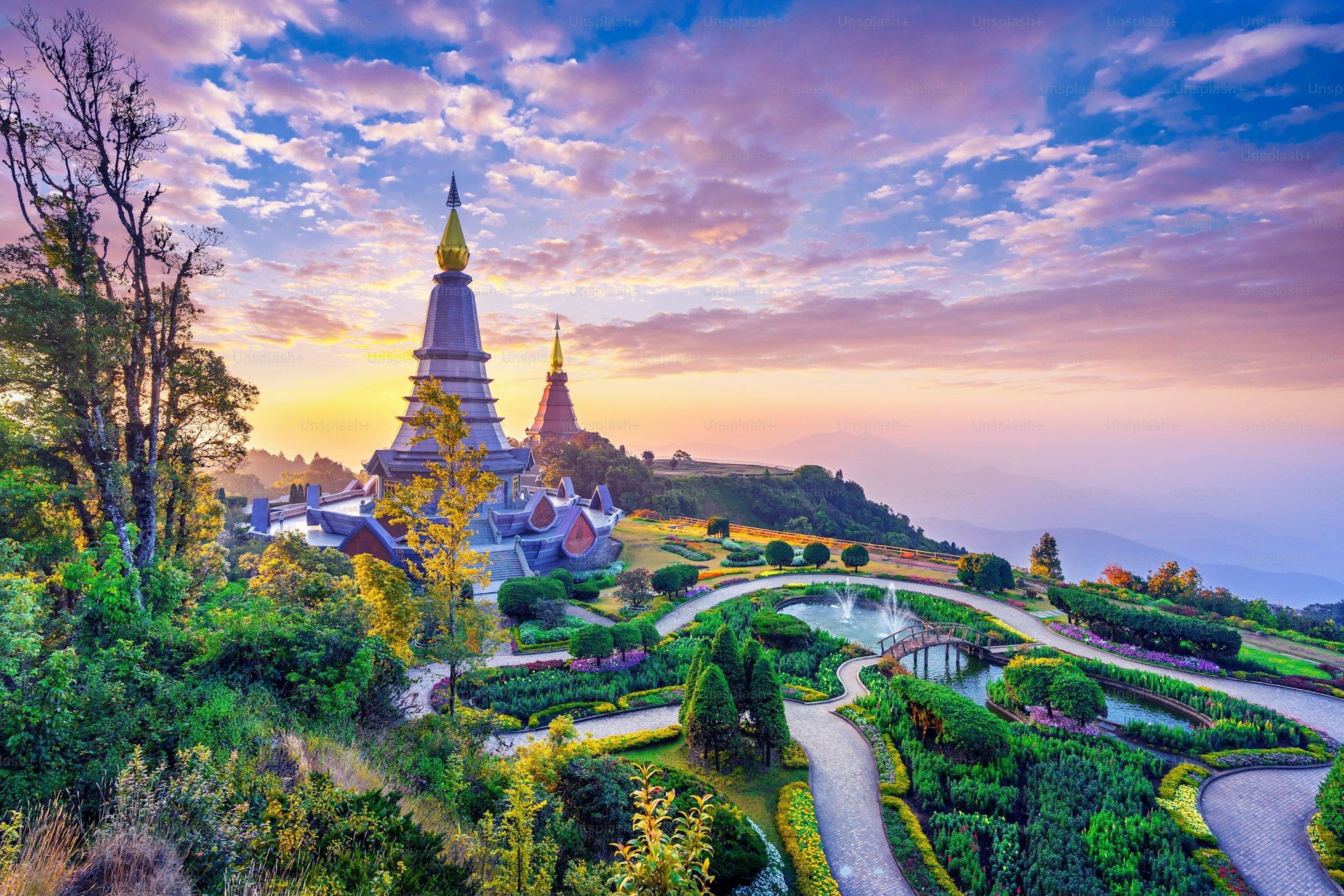 Chiang Mai Doi Suthep temple in mist