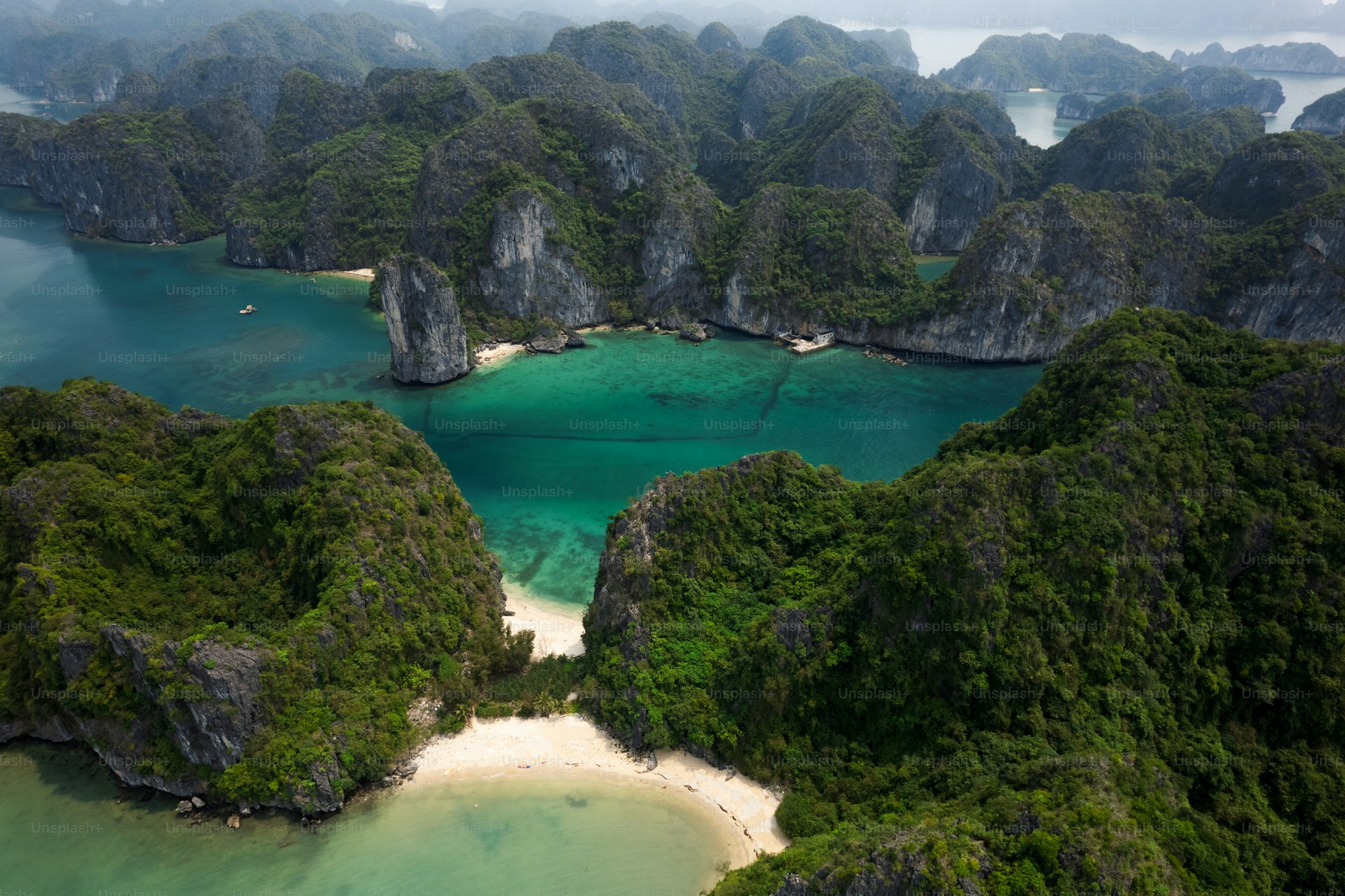 Halong Bay Vietnam karsts at golden hour